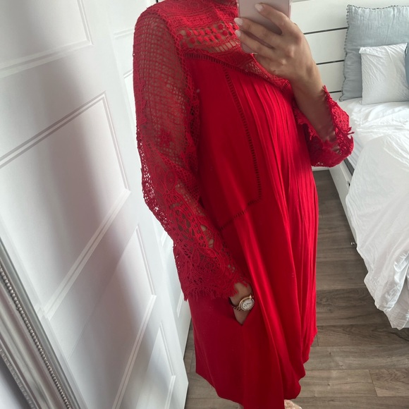 Red dress with side pockets - Picture 3 of 8